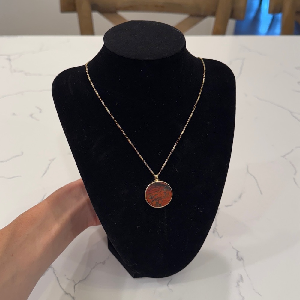 LOFT gold double sided pendant necklace